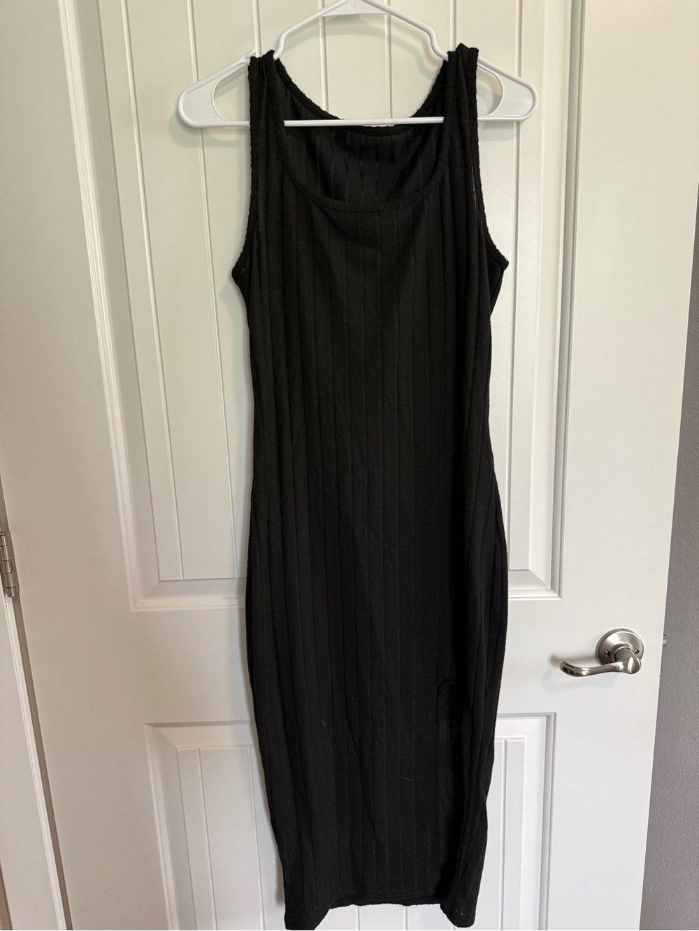 SHEIN Black Ribbed Tank Maxi Dress